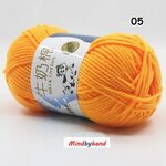 ไหมพรม Milk Cotton กลุ่มเล็ก รหัสสี 05 Goose Yellow