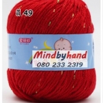 ไหมพรม Baby จุดลาย สี 49 Red