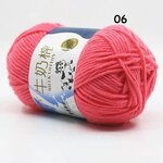 ไหมพรม Milk Cotton กลุ่มเล็ก รหัสสี 06 Watermelon Red