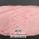 ไหมพรม คอตตอลมายด์เส้นใหญ่ รหัสสี 05 สีชมพูอ่อน (ชมพูใส)