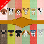 E-book ส่งทาง e-mail แพทเทิร์นตุ๊กตาถักโครเชต์น้องหมา 12 สายพันธุ์