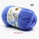 ไหมพรม Milk Cotton กลุ่มเล็ก รหัสสี 20 Blue Color