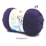 ไหมพรม Milk Cotton กลุ่มเล็ก รหัสสี 17 Deep Purple