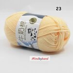 ไหมพรม Milk Cotton กลุ่มเล็ก รหัสสี 23 Light Yellow