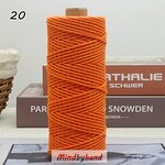 เชือกฟอก / เชือกคอตตอล 2 มิล สี 20 สีส้ม