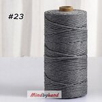 เชือกฟอก / เชือกคอตตอล สี 23 สีเทาเข้ม