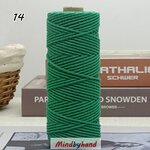 เชือกฟอก / เชือกคอตตอล 2 มิล สี 14 สีเขียวใบไม้