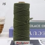 เชือกฟอก / เชือกคอตตอล 2 มิล สี 15 สีเขียวทหาร