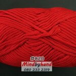 ไหมพรม คอตตอลมายด์เส้นใหญ่ รหัสสี Y820 สีแดง(เชอรี่)