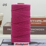 เชือกฟอก / เชือกคอตตอล 2 มิล สี 05 สีชมพูเข้ม