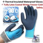 ถุงมือกันความเย็นแบบเคลือบถึงหลังมือ -30C และกันบาด