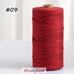 เชือกฟอก / เชือกคอตตอล สี 09 สีแดงเข้ม