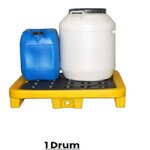 Single Drum Pallet, LLDPE 72 x 72 x 15.5 cm, 34L , w/Drain