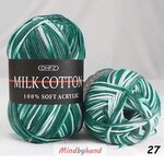 Milk Cotton เส้น4ply สีเหลือบ M27