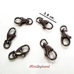 ตะขอก้ามปู สีดำเงา ขนาด 3.8 ซม.