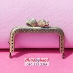 ขอบกระเป๋าปิ๊กแป๊ก 3.5 นิ้ว สีทองรมควัน ที่บิดรูปปลา (แบบปากตรง)