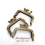 ปากกระเป๋าปิกแป๊ก 2.5 นิ้ว ที่บิดหัวมิกกี้เม้าท์ สีรมควัน แบบตรง