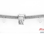 ปากกระเป๋าปิ๊กแป๊ก สีเงิน 8 นิ้ว