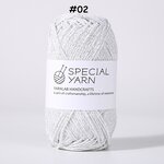 ไหมผสมดิ้น รหัสสี 02 สีขาว