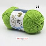 ไหมพรม Milk Cotton กลุ่มเล็ก รหัสสี 22 Fruit Green