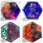 [SALE] Petri dish Alcohol Ink Art -Hexagon 10 cm