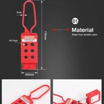ตัวล็อคไนลอน NYLON HASP LOCKOUT ผลิตจากไนลอนป้องกันกระแสไฟฟ้า ขนาด 6 รูล็อค มาตรฐาน OSHA