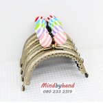 ขอบกระเป๋าปิ๊กแป๊ก แบบโค้ง สีรมควัน ขนาด 3 นิ้วกว่าๆ (ที่บิดลายเส้น)