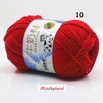 ไหมพรม Milk Cotton กลุ่มเล็ก รหัสสี 10 Large Red