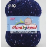 ไหมพรม Baby จุดลาย สี 35 NavyBlue