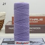 เชือกฟอก / เชือกคอตตอล 2 มิล สี 21 สีม่วงอ่อน (ม่วงพาสเทล)