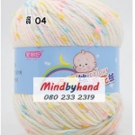 ไหมพรม Baby จุดลาย สี 04 Creamy B