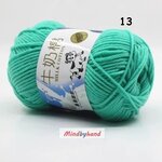 ไหมพรม Milk Cotton กลุ่มเล็ก รหัสสี 13 Beans Green