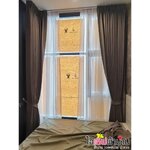 [C232] คอนโดเดอะไลน์ สุขุมวิท101 ผ้าม่านกันแดดคัดเกรด ม่านจีบและผ้าโปร่ง และฟิลม์กันแดด