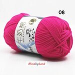 ไหมพรม Milk Cotton กลุ่มเล็ก รหัสสี 08 Red-Ping