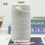 เชือกฟอก / เชือกคอตตอล 2 มิล สี 02 สีขาว