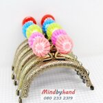 ขอบกระเป๋าปิ๊กแป๊ก แบบโค้ง สีรมควัน ขนาด 3 นิ้วกว่าๆ (ที่บิดลายดอกไม้)