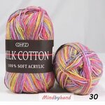 Milk Cotton เส้น4ply สีเหลือบ M30