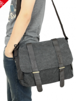 กระเป๋าผู้ชาย | กระเป๋าแฟชั่นชาย กระเป๋าสะพายข้างผู้ชาย ผ้าแคนวาส แต่งหนัง PU แฟชั่นเกาหลี