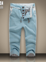 กางเกงผู้ชาย | กางเกงแฟชั่นผู้ชาย กางเกงขาสี่ส่วน แฟชั่นเกาหลี