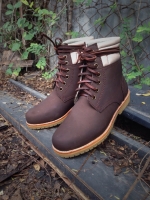 รองเท้าผู้ชาย | รองเท้าแฟชั่นชาย Brown Ankle Boot หนังนูบัคแท้ กันน้ำ