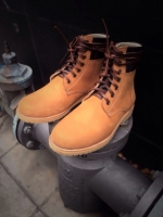 รองเท้าผู้ชาย | รองเท้าแฟชั่นชาย Tan Boots หนังแท้พิเศษ ชนิดกันน้ำ