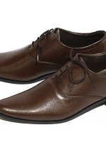 รองเท้าผู้ชาย | รองเท้าแฟชั่นชาย Brown Cut Shoes หนังวัวแท้ ขัดเงา