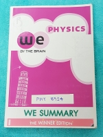 ►We Brain◄ PHY 8914 We Summary The Winner Edition หนังสือกวดวิชาสรุปเนื้อหาฟิสิกส์ม.ปลายทั้งหมดทุกบท รวมทุกสิ่งที่ควรรู้ก่อนสอบไว้ใช้ทบทวน รวบรวมประเด็นสำคัญต่างๆ อาจารย์คัดเลือกสูตรที่สำคัญ เทคนิคลัดต่างๆแล้วนำมาจัดกลุ่ม พร้อมเขียนคำอธิบายไว้อย่างครบถ้วน