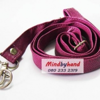สายกระเป๋าหนัง แบบเลื่อน (เล็ก) สีม่วงอมชมพู
