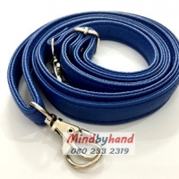 สายกระเป๋าหนัง แบบเลื่อน (เล็ก) สีน้ำเงิน