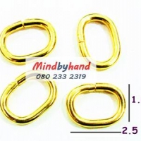 ห่วงวงรี สีทอง ขนาด 2.5 ซม.. (ถุงละ 4 อัน)