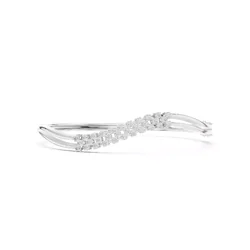 กำไลข้อมือเพชรโมอีส Curve Shape Round Cut Diamond Bracelet Woman