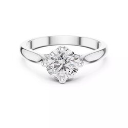 แหวนเพชรโมอีส Solitaire Round Cut Compass Prong Set Wedding Ring