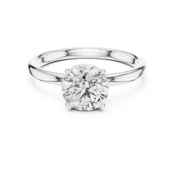 แหวนเพชรโมอีส Solitaire Round Diamond Engagement Wedding Ring