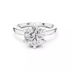แหวนเพชรโมอีส Solitaire Six Prong Round Diamond Wedding Ring